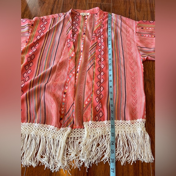 L8Ter Geometric Print Cardigan - Swim Suit Cover Up - Size: Medium - Picture 3 of 6